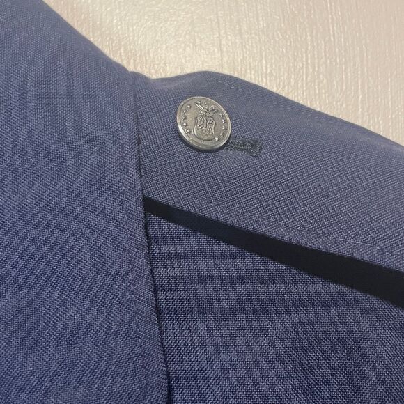 Authentic Vintage Air Force Navy Blue Jacket Front Pockets Gold Buttons- Size 39 - Picture 9 of 12